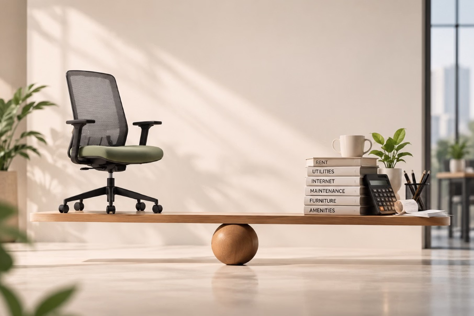 Managed Office Space cost comparison covering rent, utilities, internet and amenities