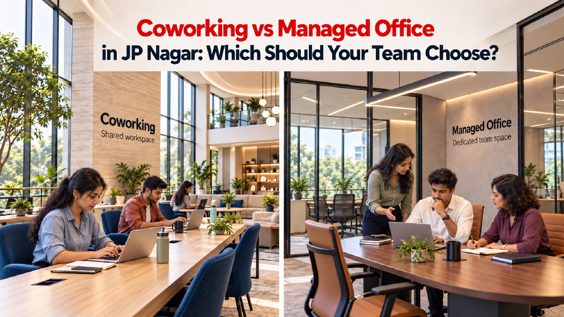 Coworking vs managed office space in JP Nagar for growing teams