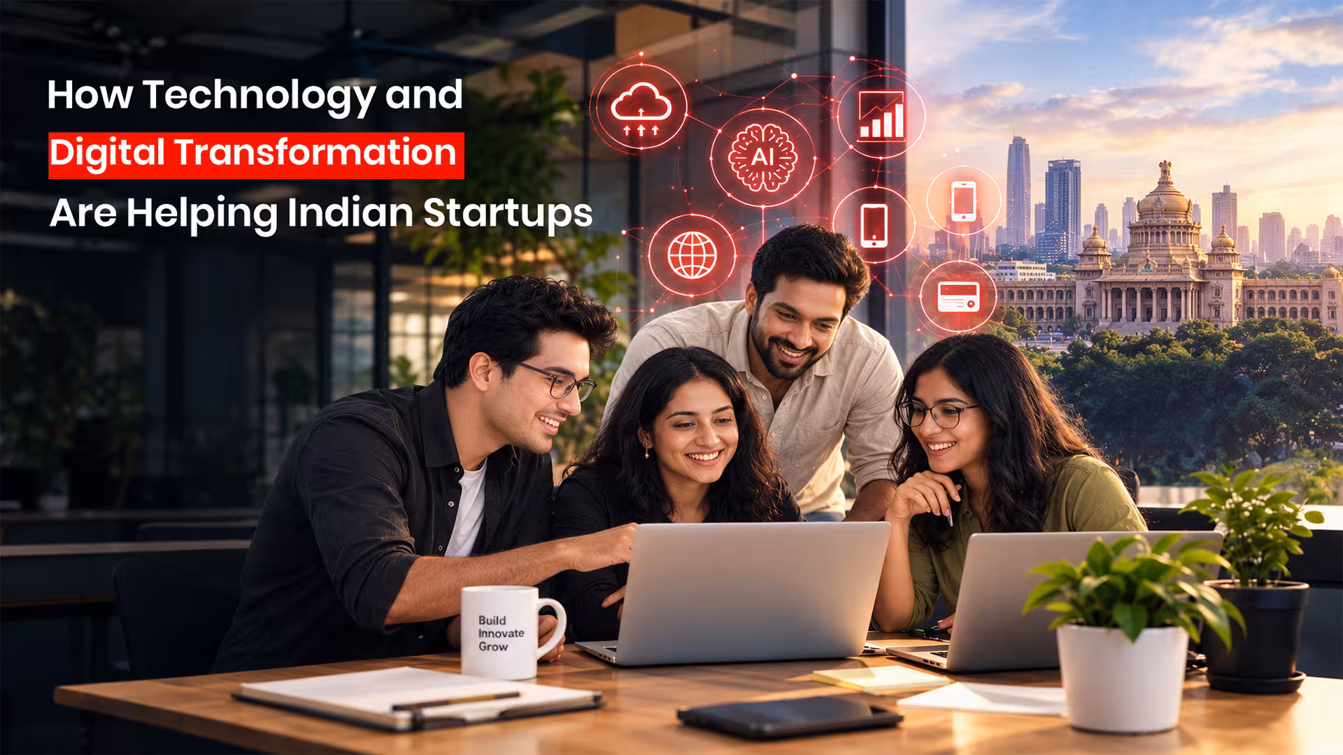Digital transformation in Indian startups using AI cloud technology and automation