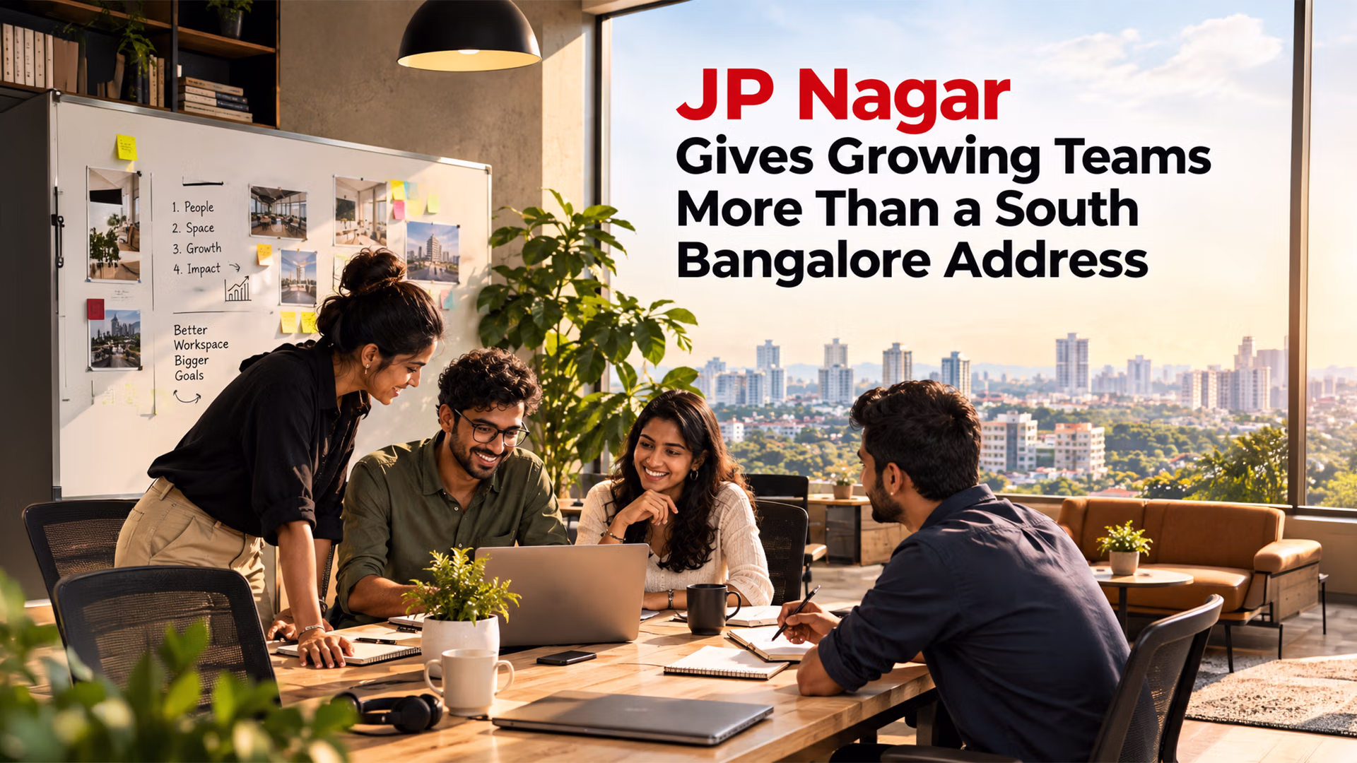 Managed office space in JP Nagar with meeting rooms and private work areas