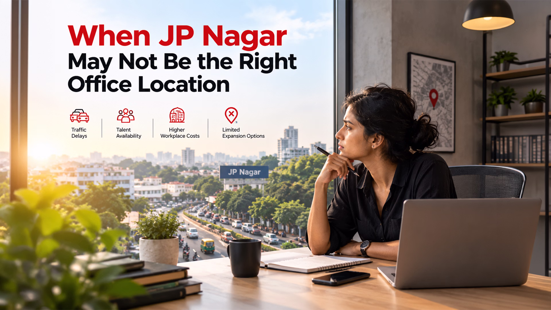 Growing startup team working in a flexible workspace in JP Nagar