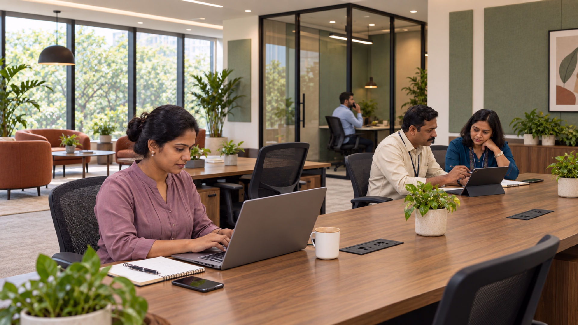 HR team evaluating a professional workspace for employee experience and retention