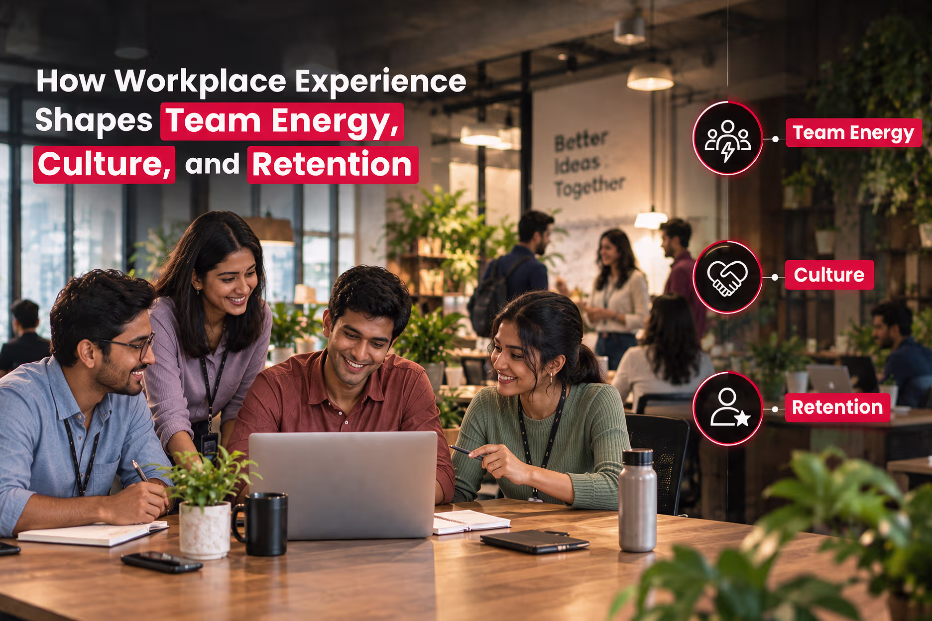 Workplace experience supporting team energy, culture, and collaboration in Bangalore